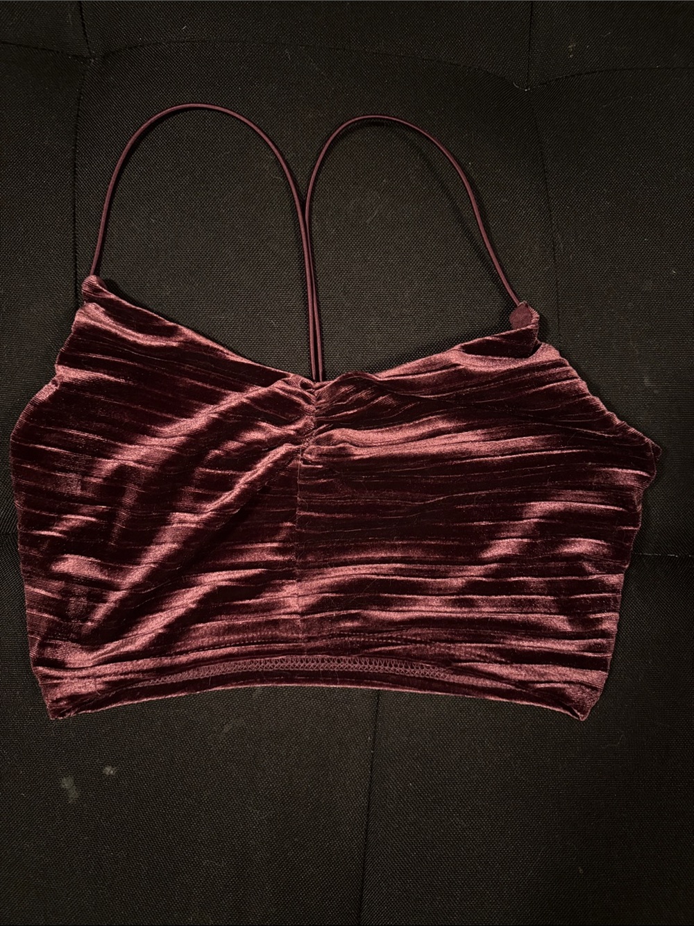 Dark Purple wild fable Velvet Spaghetti Strap Crop Top